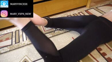 workout of sexy girl in leggings