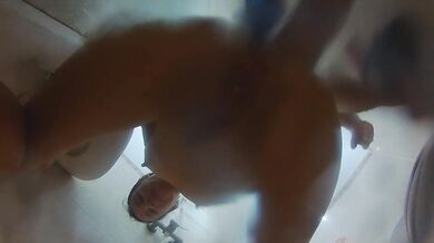 Fuck n after Sex PEE in Camping Public WC # Cum leaking from vagina