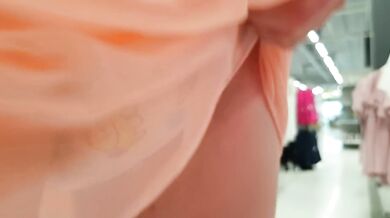 Diaper Girl Wets herself while Shopping Bras and Panties