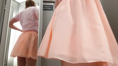 Diaper Girl Wets herself while Shopping Bras and Panties