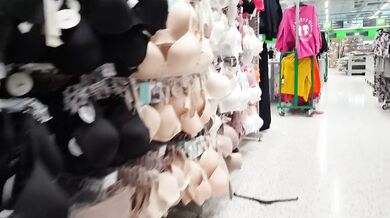 Diaper Girl Wets herself while Shopping Bras and Panties
