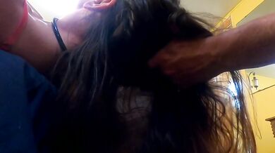 Bad Submissive , drinking hot piss throat fuck gagging milf. Slobber POV