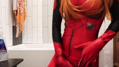 Asuka's Bitch Cock Ride - Cosplay Porn Catsuit Zentai