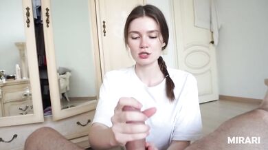 Cum Hungry College Teen Sucks Him Dry - MIRARI