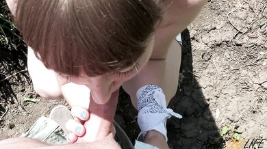 Step sister gave me a blow job outdoors | POV | 4K