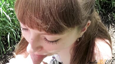 Step sister gave me a blow job outdoors | POV | 4K