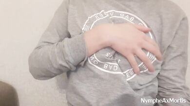 I asked my girlfriend to touch her cute pale tits