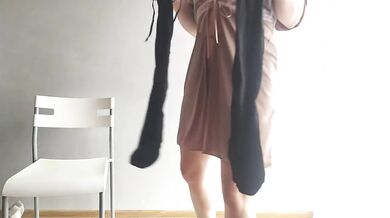 Polish milf playing with stockings and tihgts ..dirty talking