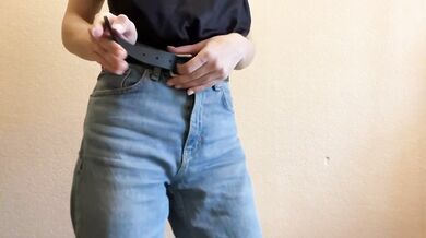 Hot ass was spanked with a belt