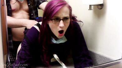 Quarantine Quickie in Public Restroom (Close-Up Creampie)
