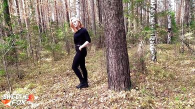 Redhead Girl Sucked and Hard Fucked in the Forest