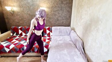 Instead of doing yoga, she was fucked in the ass