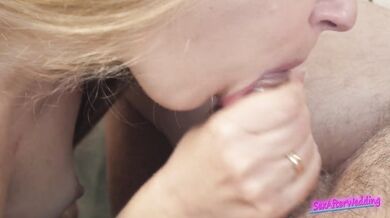 Like this your girlfriend should suck your dick - close up