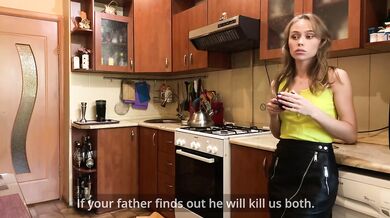 Stepmother wanted to stop fucking her stepson, but again she wanted a dick in her tight pussy