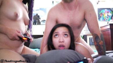 3SOME Fucking two asian girls playing PS4 (Andy Savage)