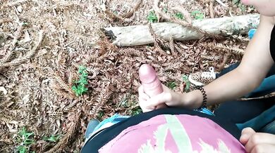I couldn't resist and sucked in a public park until he squirted a lot of cum