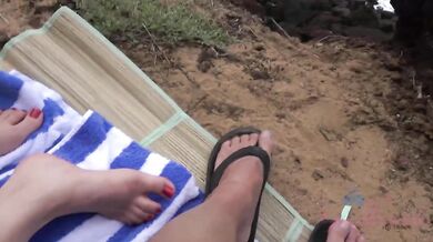 Oral Creampie With Aften Opal at the Beach