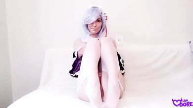 RE:Zero Rem fucking herself in both holes with double ended dildo