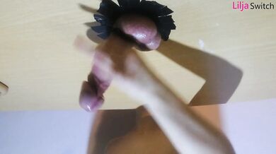 Femdom Cock Slapping and Milking Table Splashing - Gloryhole LiljaSwitch
