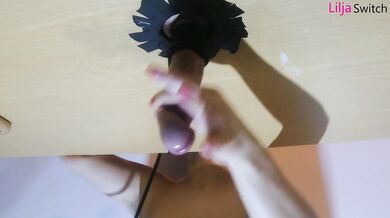 Femdom Cock Slapping and Milking Table Splashing - Gloryhole LiljaSwitch