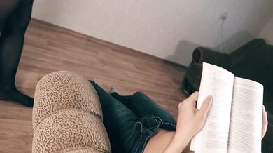 Cute distracted from studying and cumming twice by riding a cock
