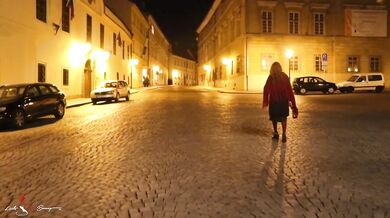 Walking in Prague at Night