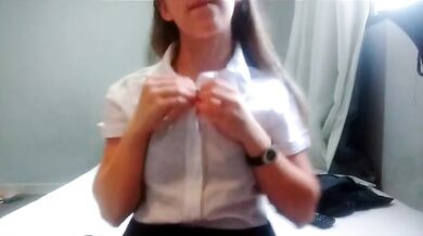Just a cute student teasing and fingering for daddy :p