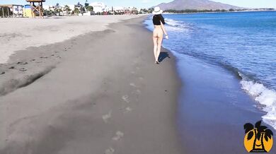 Public nudity hot walking naked on the beach and street. MiaAmahl
