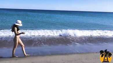 Public nudity hot walking naked on the beach and street. MiaAmahl