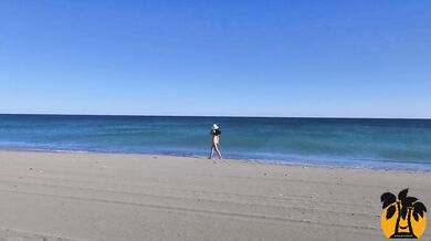 Public nudity hot walking naked on the beach and street. MiaAmahl