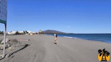 Public nudity hot walking naked on the beach and street. MiaAmahl