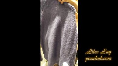 No panties in the fitting room of the mall