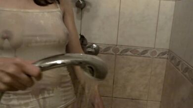 perfect firm breasts with big hard nipples - shower wetlook