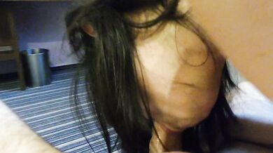 Asian Teen Girl takes Cock deep in her Throat Deepthroat Blowjob