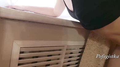 hard fucked young sitting on the window