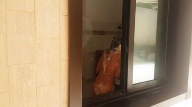PEE or GOLDEN SHOWER in Bath and SPYING NEIGHBOR at my shower window