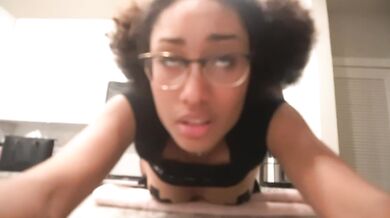 Rhileylove’s crush fucks her on the Kitchen Counter.