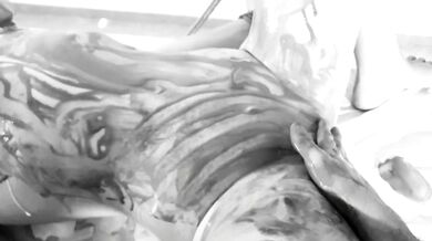 Kinktober day 8: FOOD & TEMPRATURE KINKS - Dripping ice creams all over her tied up sexy body