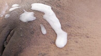 Ebony cuty fucked by BWC and cum on pussy