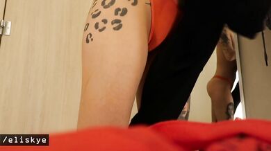 Teasing and fingering myself in Changing Rooms Voyeur - Eli Skye