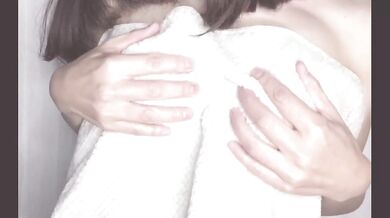 【おっぱいマッサージ BGMなし】お風呂上がりにミルクを使って乳首も一緒にモミモミクリクリします Japanese nipple bust massage masturbation orgasm
