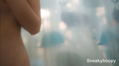 Close Up on Pale Skinny in Shower