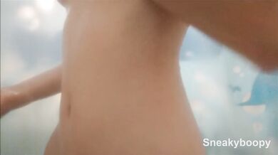 Close Up on Pale Skinny in Shower
