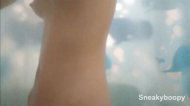 Close Up on Pale Skinny in Shower