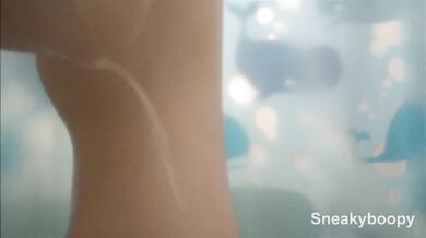 Close Up on Pale Skinny in Shower