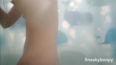Close Up on Pale Skinny in Shower