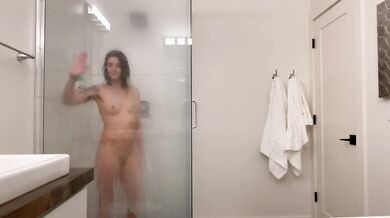 Steamy Glass Shower: Hot Couple on Vacation