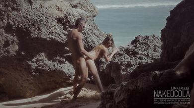 POV - Doggy style fucking cum in mouth on the nude beach - p2