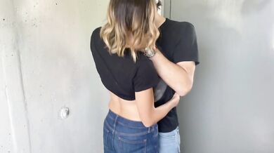 Husband Films Hotwife Fucking Friend in Public Stairwell / Public Creampie