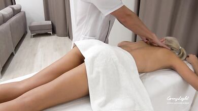 Unexpected sex with In-Home Massage Therapis / unprotected creampie